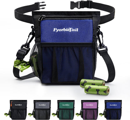 Dog Treat Pouch, 4 Cup Waterproof Dog Training Bag, Hands-Free 3 Ways to Wear, Magnetic Closure, Multi-Pocket, with 2 Rolls Poop Bags (Black) - Image 10