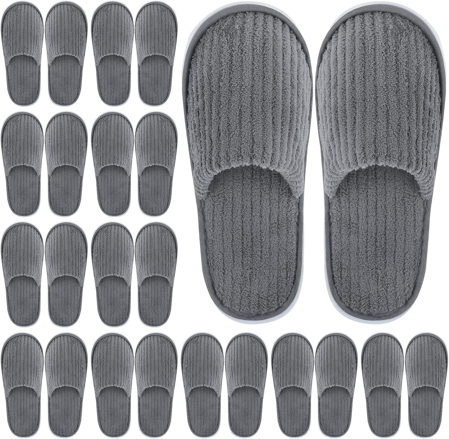 Elcoho 12 pairs closed toe spa slippers front view