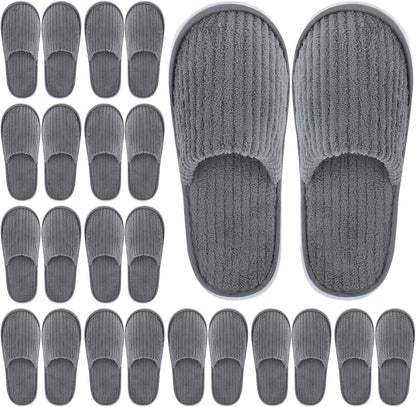 Elcoho 12 pairs closed toe spa slippers front view
