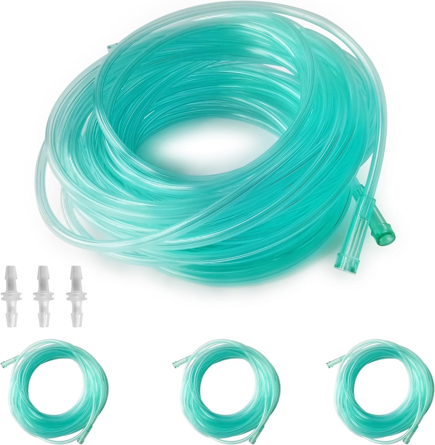 HD HOUDELL Kink Resistant Oxygen Tubing 3 Pack front view medical grade 6 channel supply line