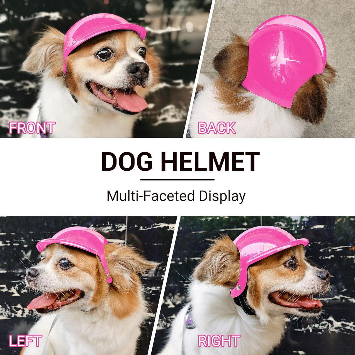 Close up of pet helmet showing ear hole design