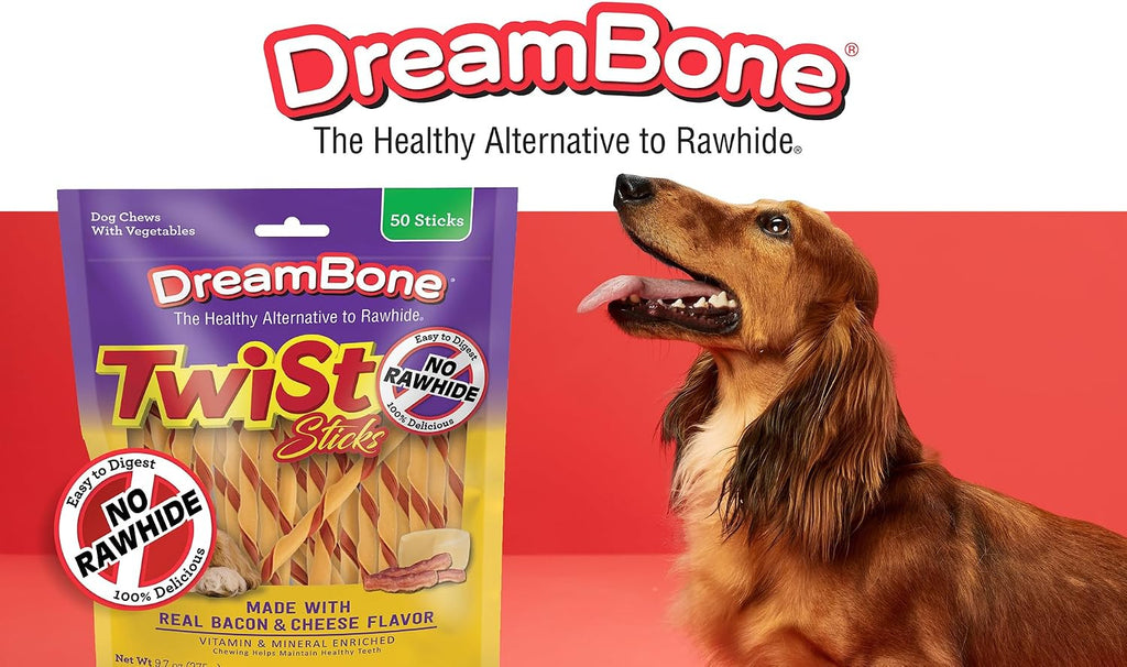 Dog enjoying a healthy DreamBone rawhide-free chew