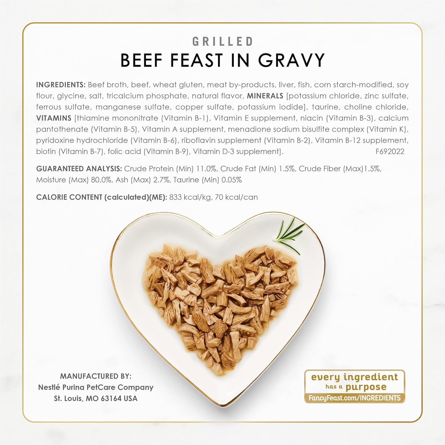 Purina Fancy Feast Grilled Wet Cat Food Can Top View