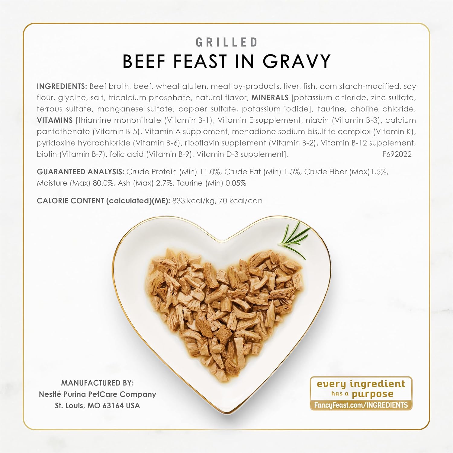 Purina Fancy Feast Grilled Wet Cat Food Can Top View