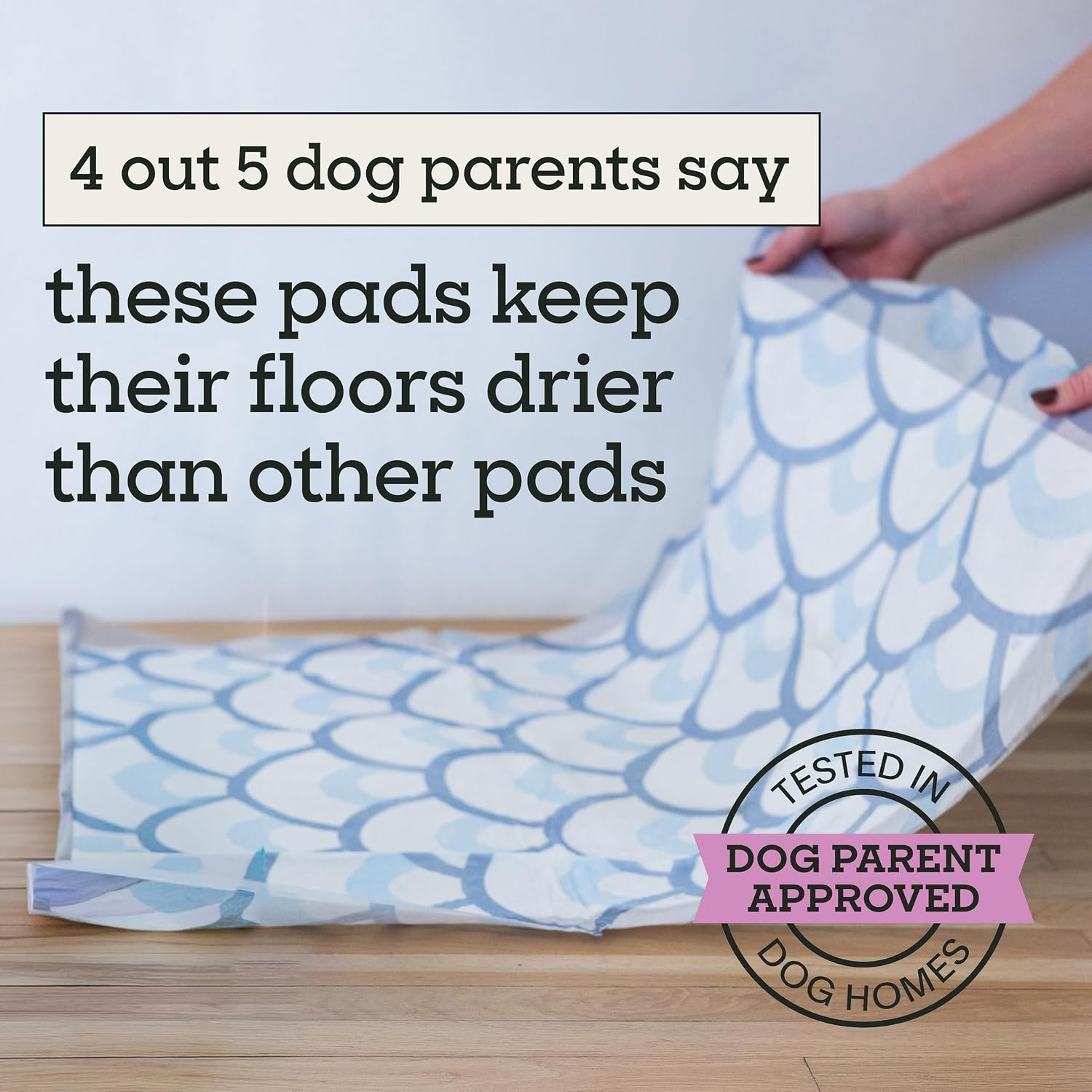 Close up view of the five layer quilted material on the Pet Life Unlimited leak proof puppy pads.
