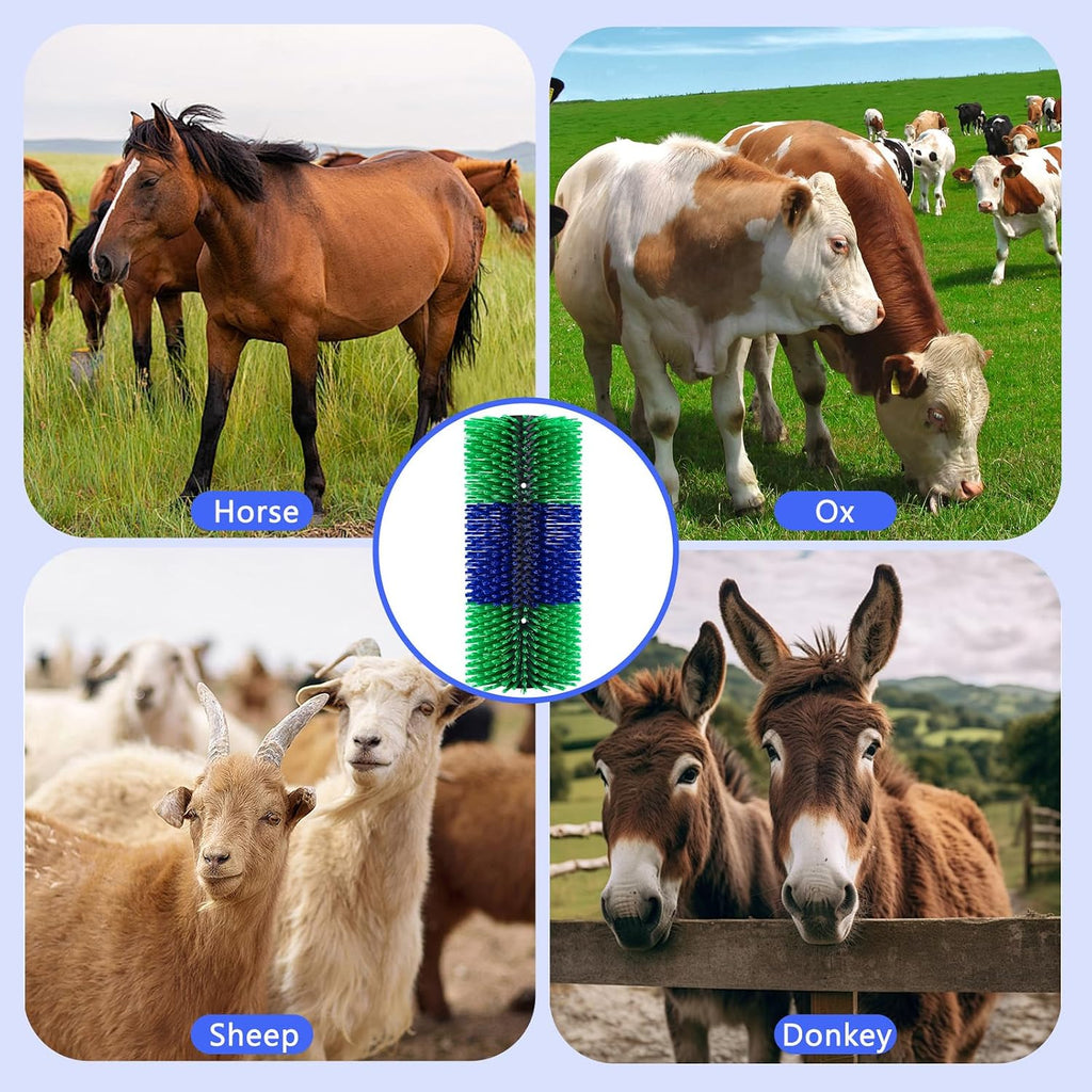 Livestock scratching brush for goats and sheep grooming