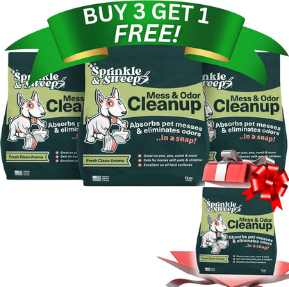 Sprinkle & Sweep: Pet Mess & Odor Cleanup - 15oz Bag - Dog Accident & Mess Clumping Powder, Remove Pee-Poop-Vomit from Hard Surfaces, Ultra-Absorbent - Image 10