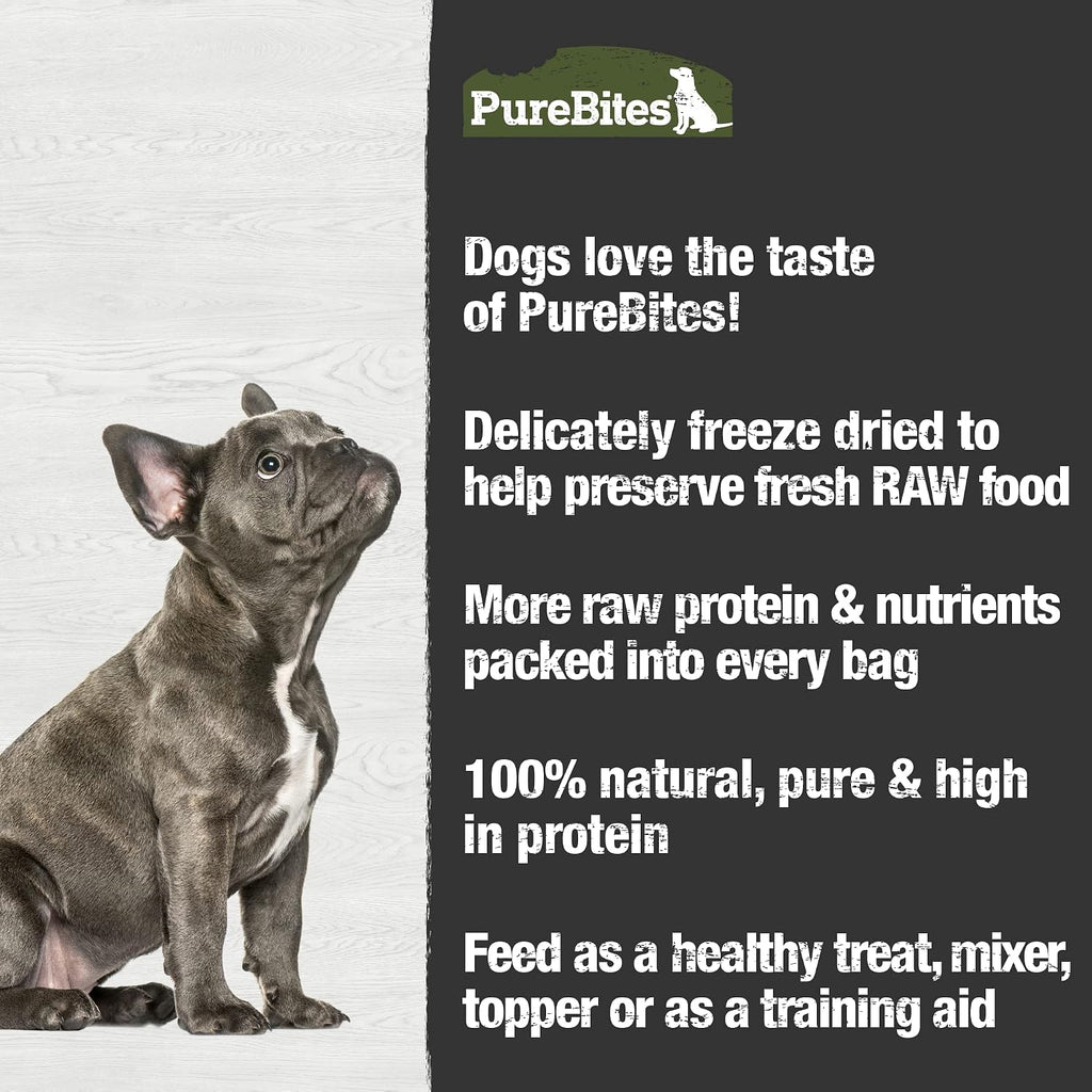 PureBites premium high protein low calorie dog treats packaging back view