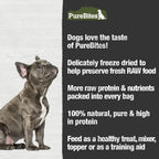 PureBites premium high protein low calorie dog treats packaging back view