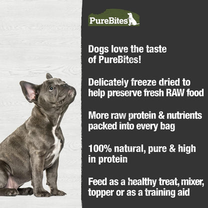 PureBites premium high protein low calorie dog treats packaging back view