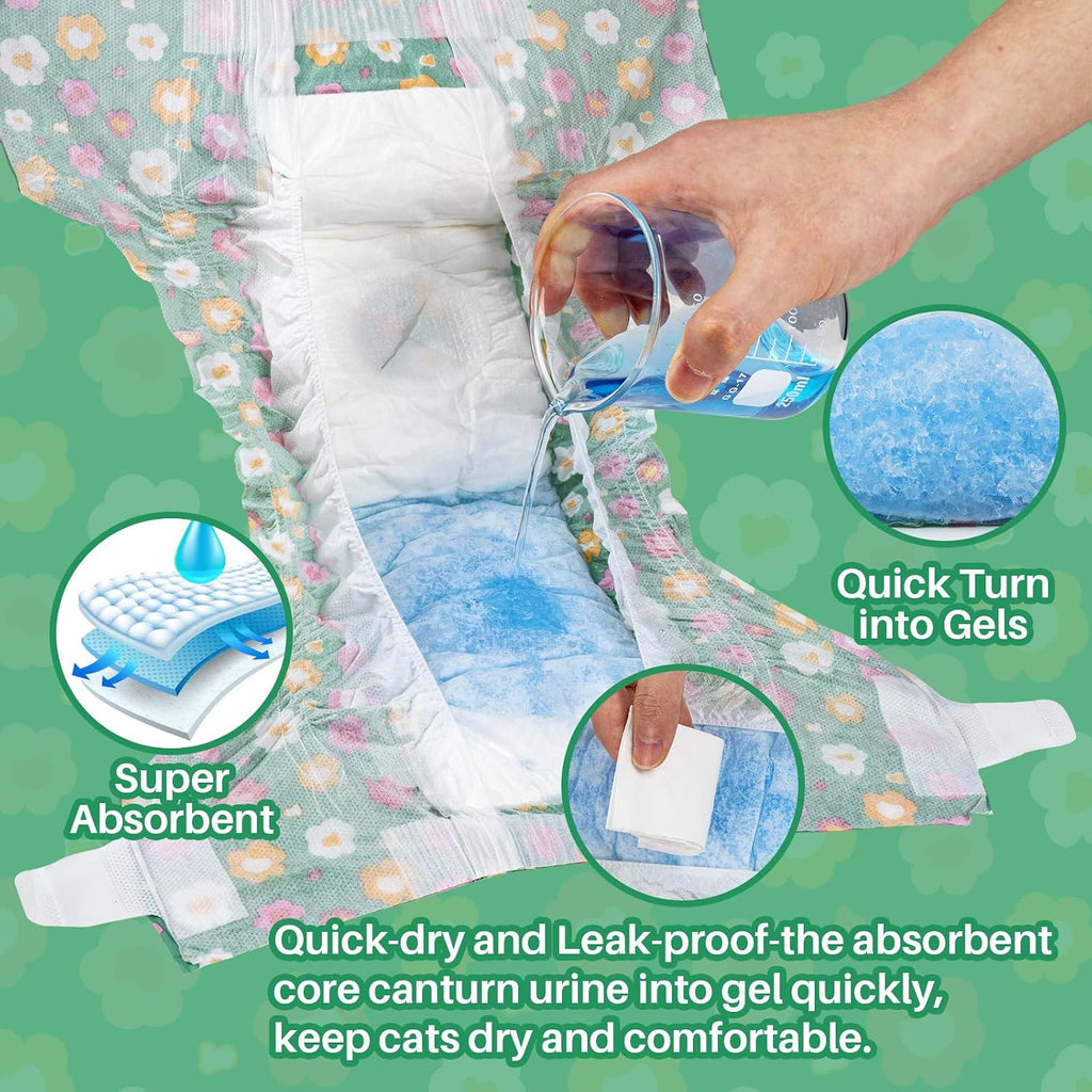 Leak proof cat diapers for feline urinary incontinence