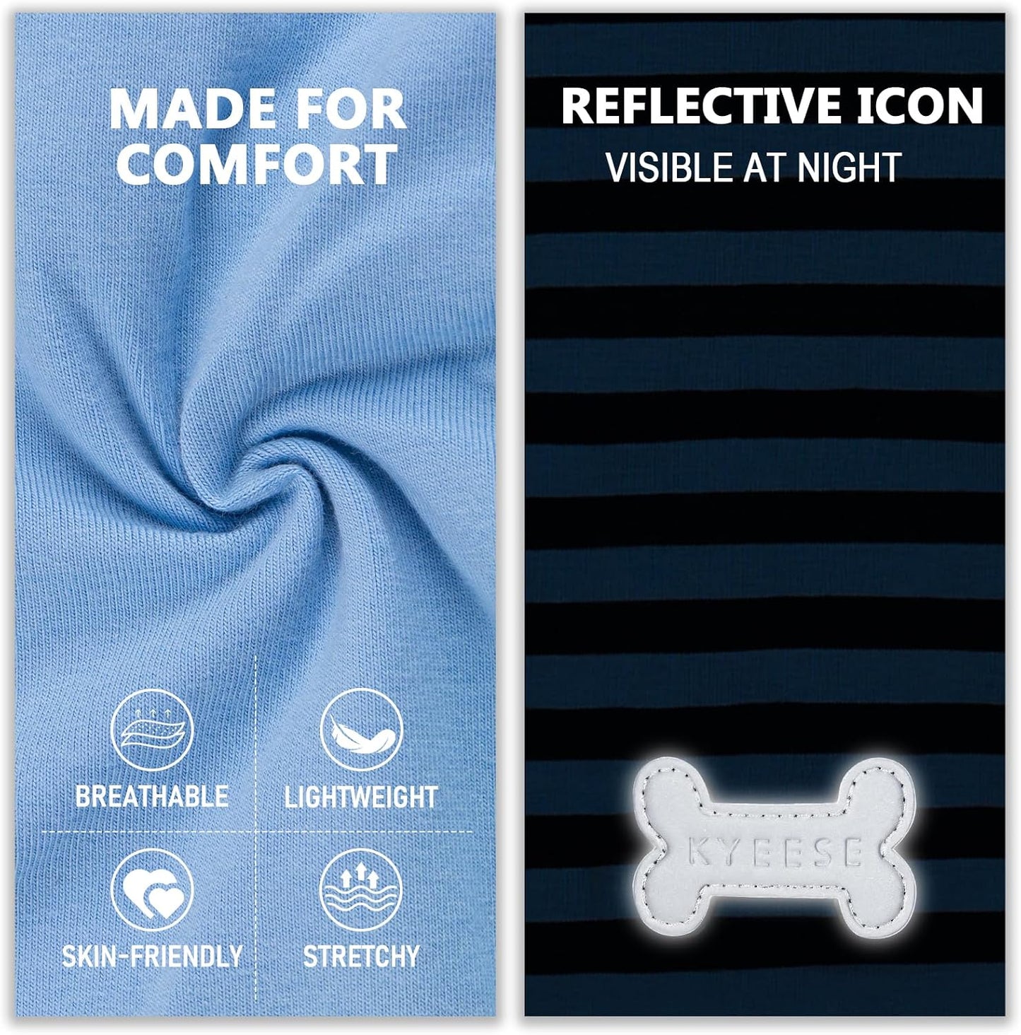 KYEESE 2Pack Dog Shirt, Soft Striped Dogs T Shirts, Lightweight Doggie Tank Top Cat Clothes, Sleeveless Dog Shirt for Small Dogs, Stretchy Pet Vest, Dark Blue, Medium - Image 4