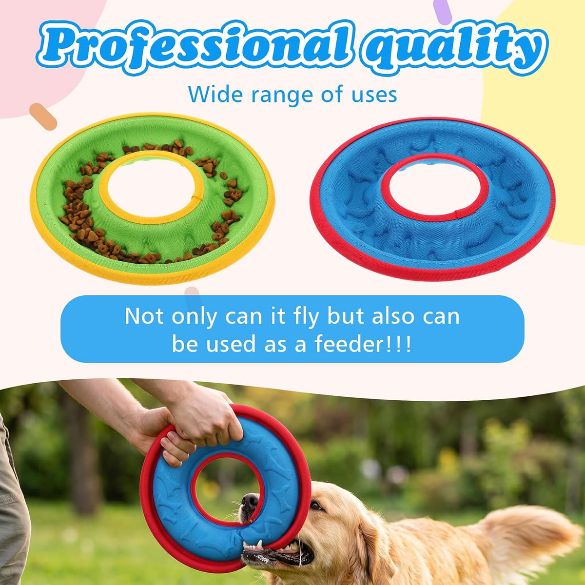 Close up of dog disc feedable groove design