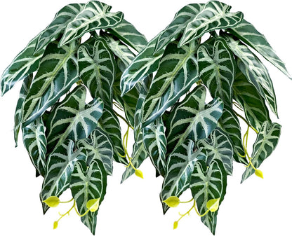 Woyrise Reptile Plants for Terrarium, Artificial Hanging Plants with Suction Cups, Amphibian Tank Habitat Decor Plastic Plant for Bearded Dragons Lizards Snake Geckos Frogs - 2Pack Fake Monstera - Image 10