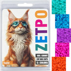 zetpo 100 pcs Cat Nail Caps | Cat Claw Covers | with Adhesives and Applicators (M, Purple, Violet, Blue, Sky Blue, Turquoise) - Image 9