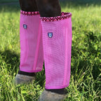 CareMaster non slip equine leg wraps highlighting the secure hook and loop fasteners.