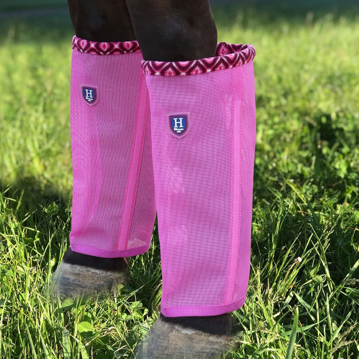 CareMaster non slip equine leg wraps highlighting the secure hook and loop fasteners.