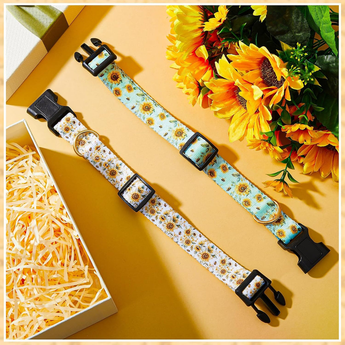 Talltalk vibrant printed polyester goat collars with crisp sounding tracking bells attached