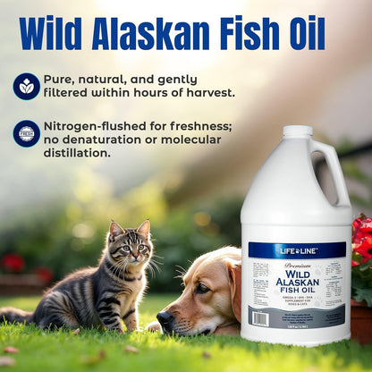 Life Line Pet Nutrition Omega 3 supplement jug for dogs and cats