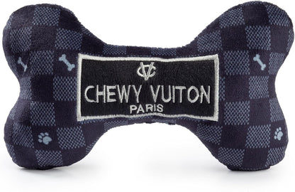 Haute Diggity Dog Chewy Vuiton Bone Plush Squeaky Dog Toy, Soft Durable Designer-Inspired Stuffed Puppy Chew Toys for Small & Medium Dogs, Machine-Washable (Tan Checker) Small - Image 11