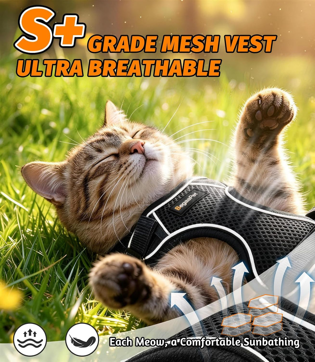 Cat Harness and Leash for Walking, Escape Proof Adjustable Vest Harness - Image 3