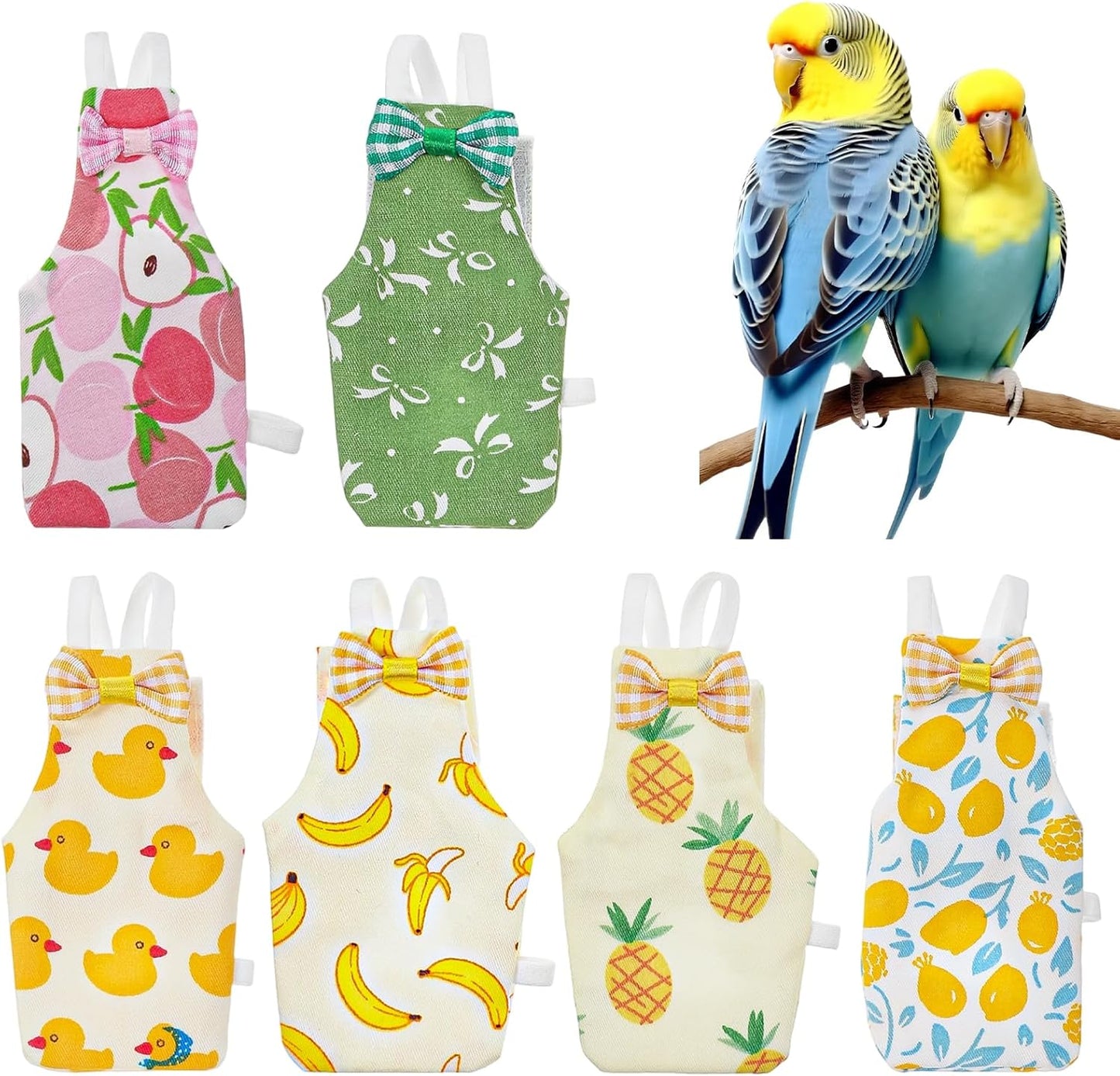 Colorful bird clothes apparel set for pet safety and hygiene
