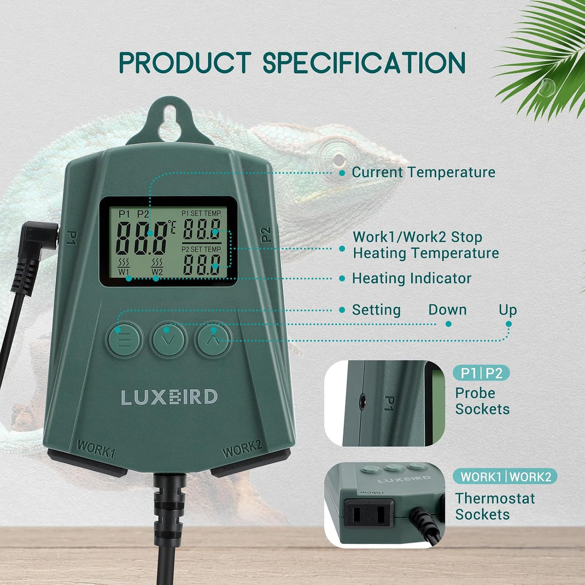 Luxbird reptile heating pad combo set packaging and components