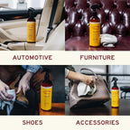 Leather Honey 16 ounce spray back label instructions and ingredients