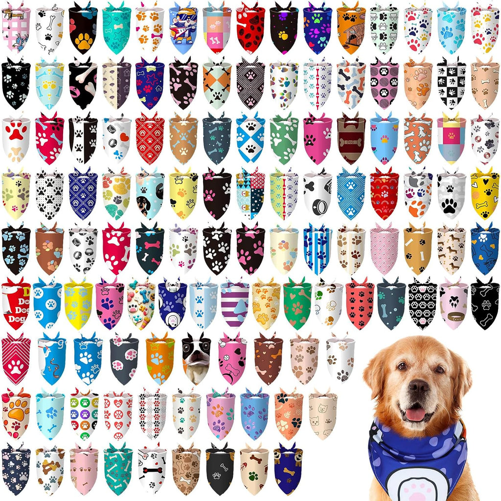 Close up of Adopt Me paw print pet bandana design
