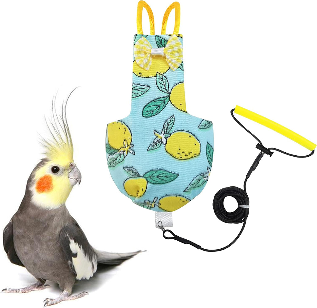 VANFAVORI Bird Diaper Harness Flight Suit Clothes with 80 Inch Flying Leash for Parrots Cockatiel Pet Birds, Denim Blue, S Size, Including A Cotton Pad - Image 10