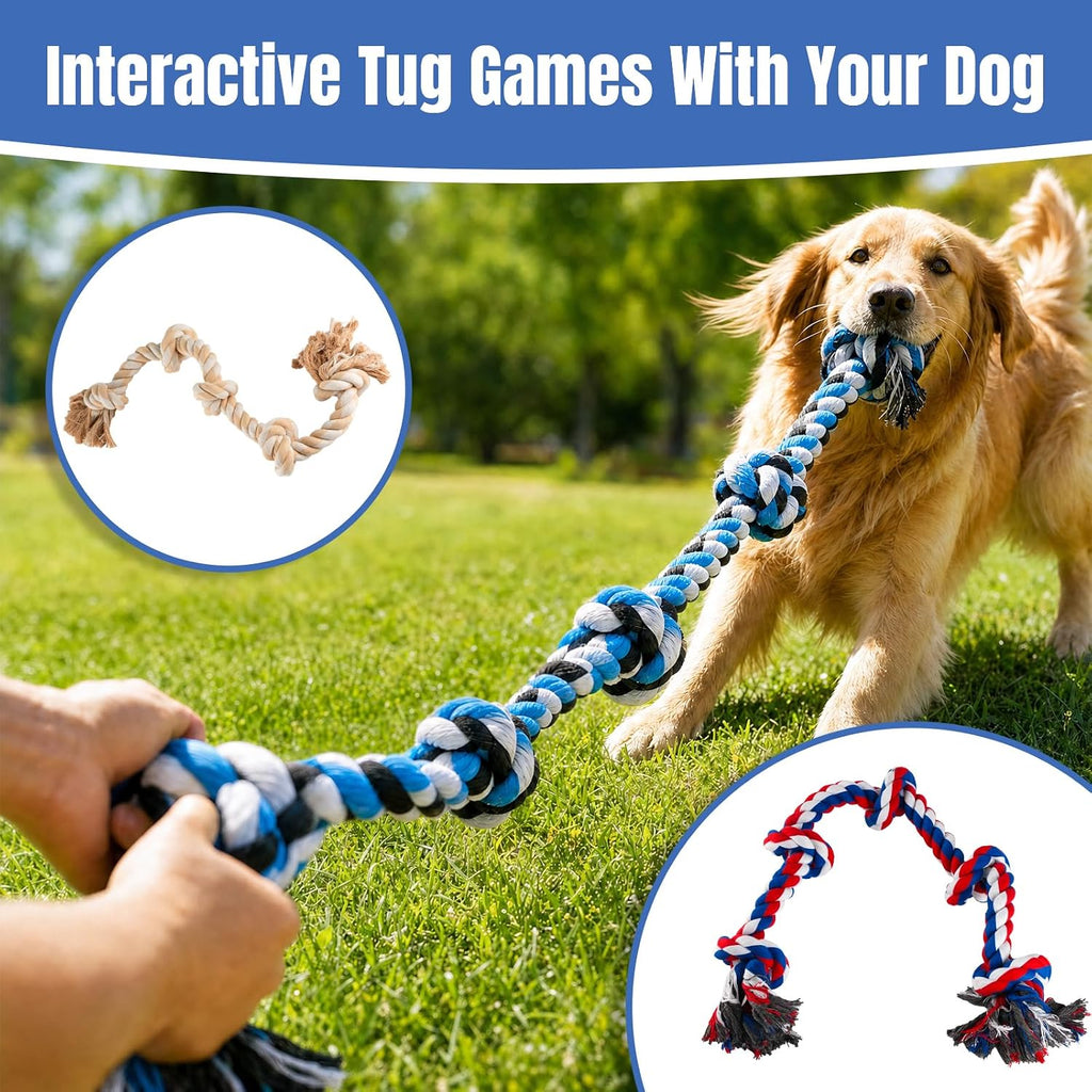 Heavy duty cotton dog chew rope for medium and large aggressive chewers.