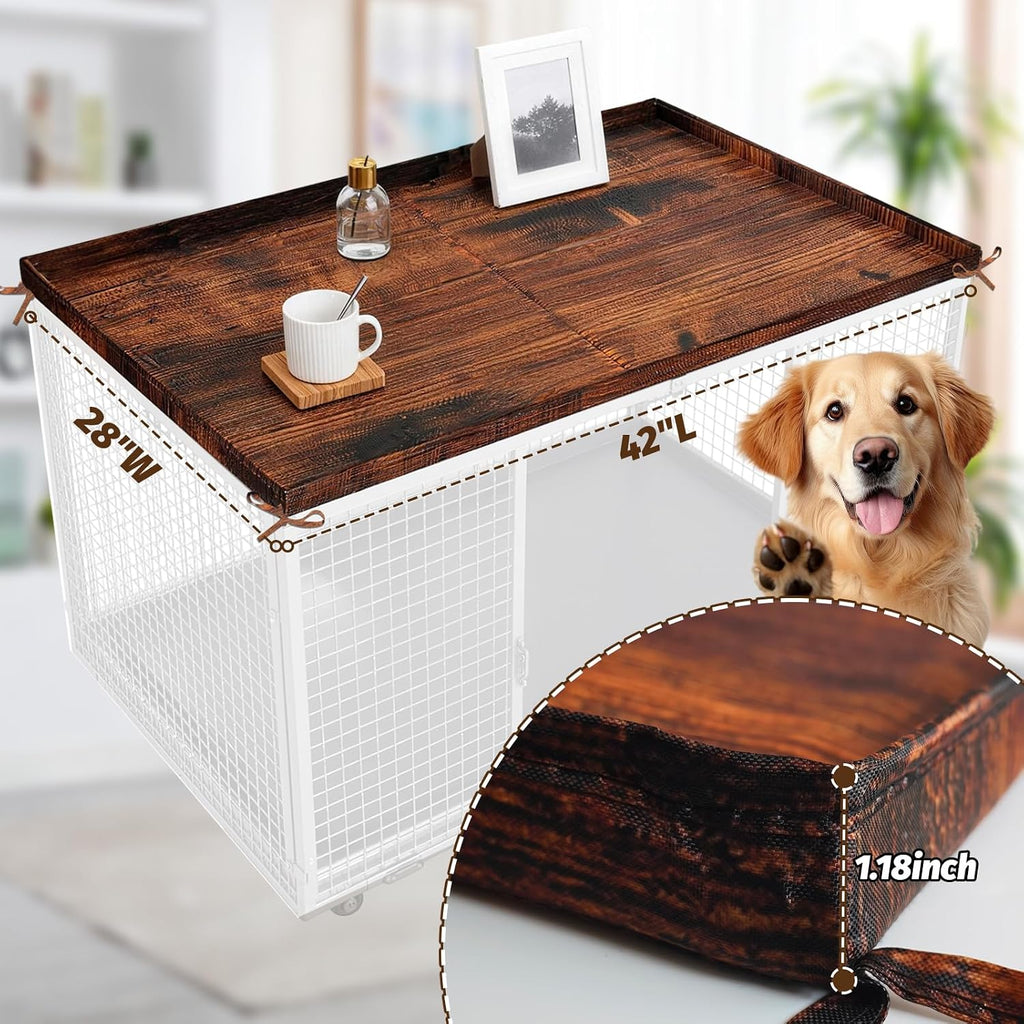 Foldable plastic dog kennel table top countertop storage demonstration.