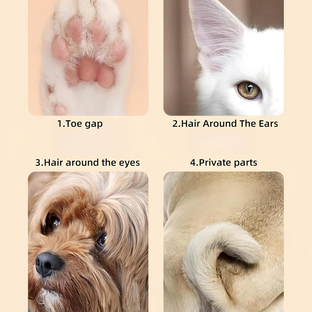 Precision dog and cat trimmer being used on sensitive areas and ears