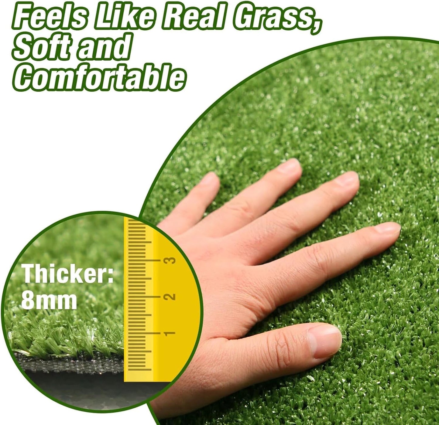 Close up of Globreen artificial turf texture for pets