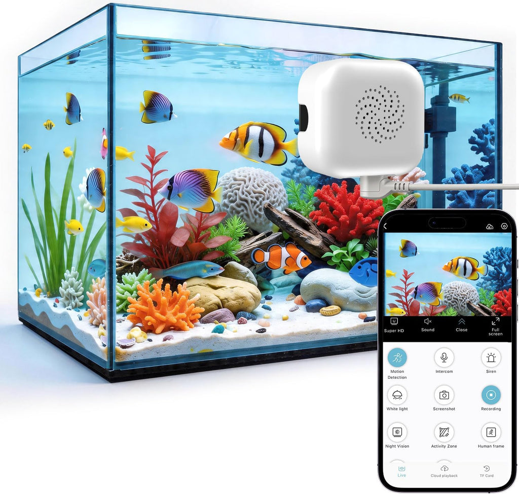 Javiscam 2K aquarium pet camera front view for glass tanks