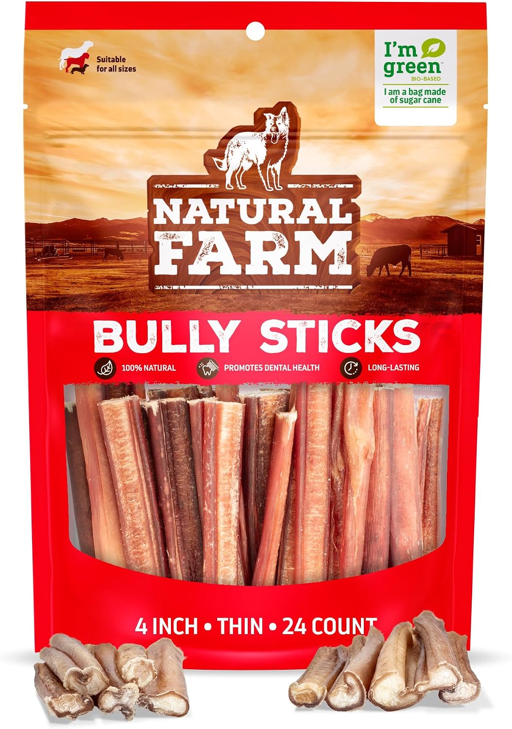 Natural Farm Odor-Free Thin Bully Sticks (6", 10-Pack) All-Natural Long-Lasting Dog Chews, 100% Beef Pizzle, Grass-Fed, Grain-Free, Protein for Muscle Development & Energy, Perfect for Medium Chewers - Image 11