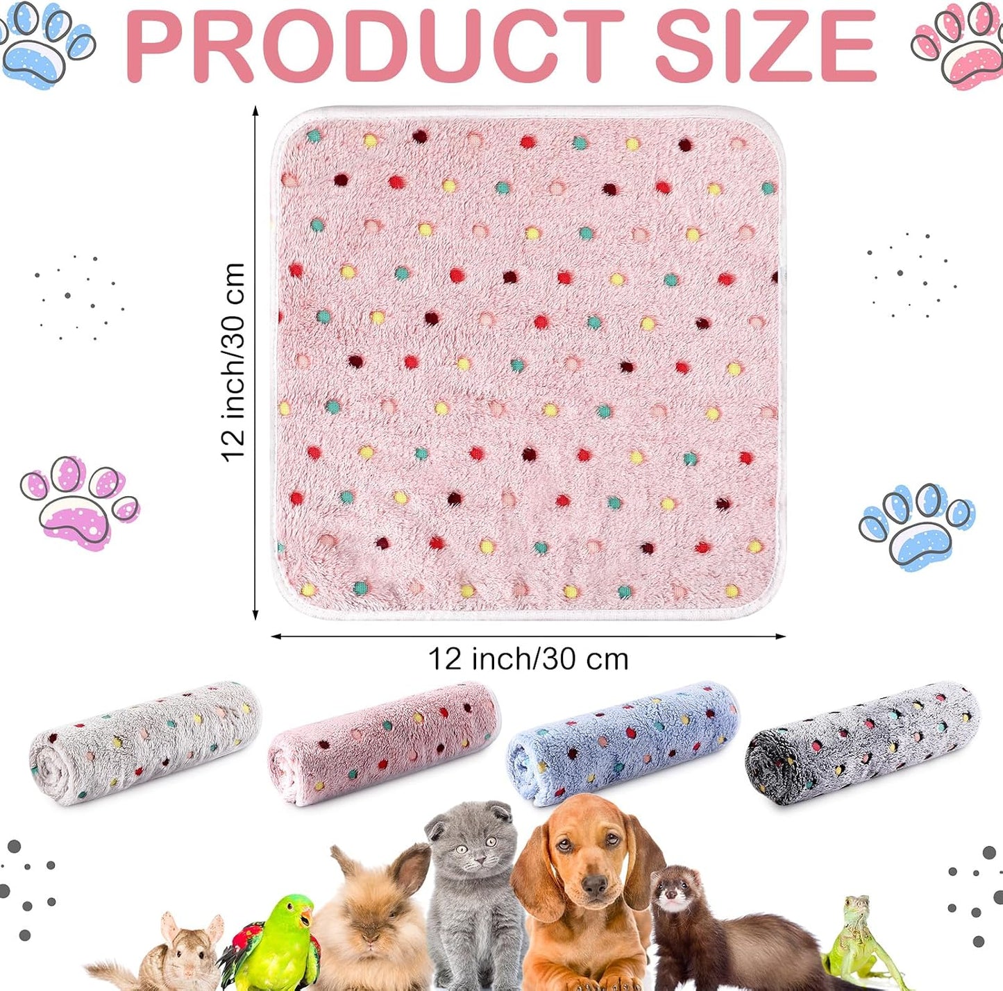 Close up of polka dot fleece texture on pet blanket