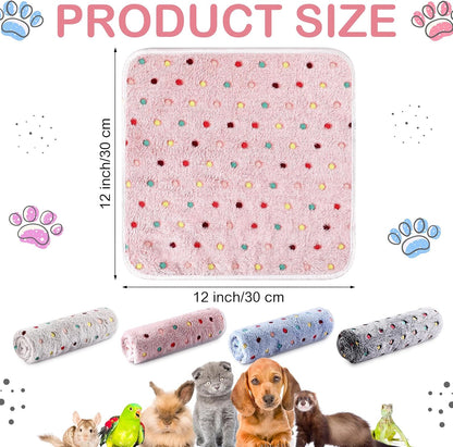 Close up of polka dot fleece texture on pet blanket