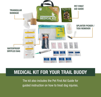 Adventure Medical Kits Trail Dog manual and specialized tick remover tool extracted from the travel pouch.