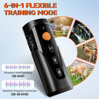 Handheld ultrasonic bark deterrent for outdoor use