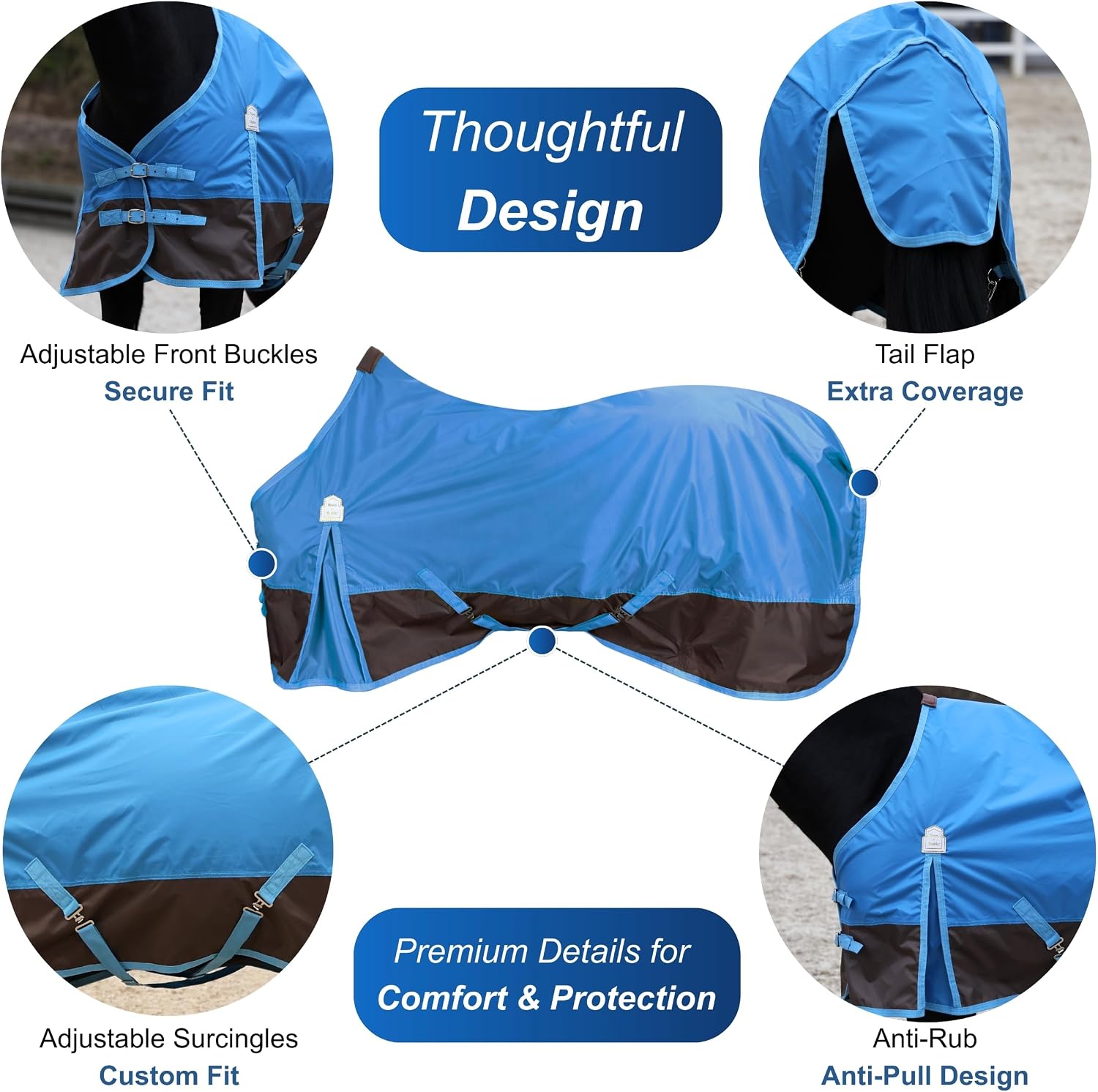 Barn And Stable no fill horse cover illustrating water resistant polyester material