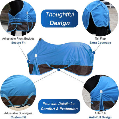 Barn And Stable no fill horse cover illustrating water resistant polyester material