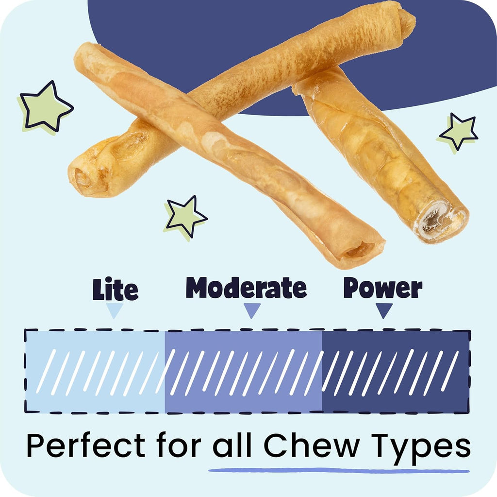 Dog playing with natural beef collagen dental chew