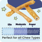 Dog playing with natural beef collagen dental chew