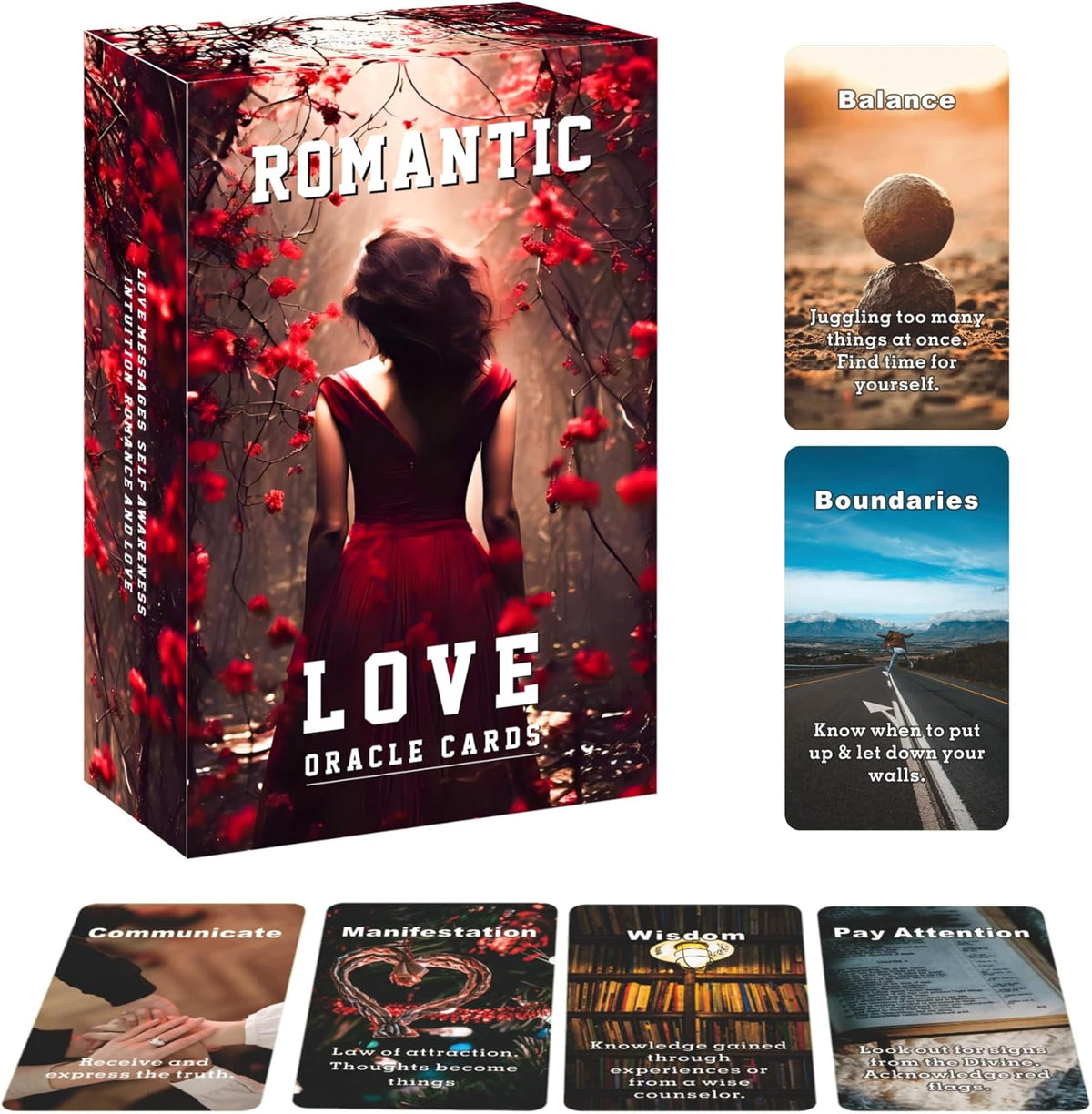 Han Yu Bowen Romantic Love Oracle Cards front view of the deck box