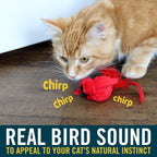 Our Pets cardinal cat toy plush body detail