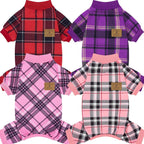 XPUDAC 4 Pack Dog Pajamas Striped Dog Clothes for Small Medium Dogs Girl Boy Comfy Puppy Outfit Doggy Jammies Onesie Pet Costume, Blue, Grey, Green, M - Image 10