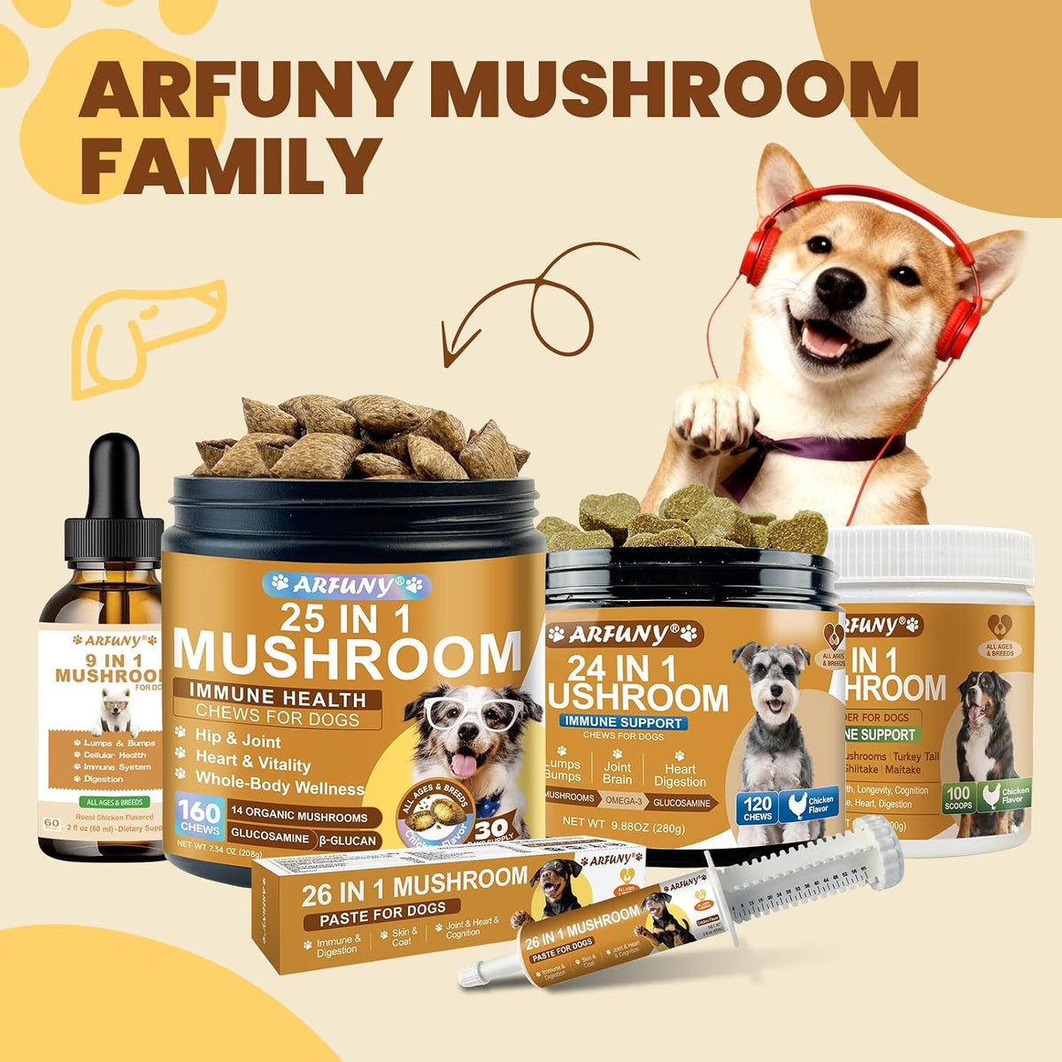 Mushrooms for Dogs - Turkey Tail Mushroom for Dogs - Gut, Skin, Joint, Immune Health- Dog Lumps & Bumps - 13 Organic Mushrooms Turkey Tail, Reishi, Lions Mane, Glucosamine, MSM - Chicken Flavor - Image 9