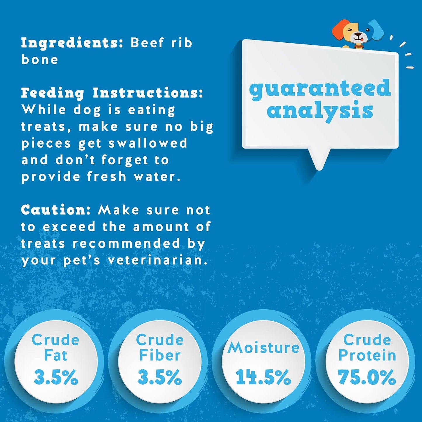 Jack and Pup rib bones package nutritional information