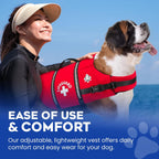 Paws Aboard dog life vest displayed flat showing overall shape and layout